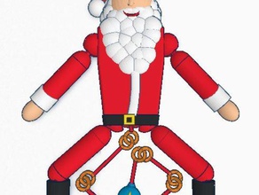 pre-assembled pull chain toy santa ornament mechanical toys christmas preassembled 3d print model - Mito3D