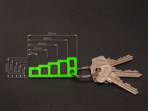 key ruler keychains 3d print model - Mito3D