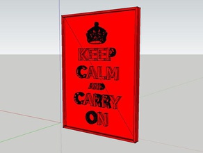keep calm carry poster other advice britain crown desk sign wwii 3d print model - Mito3D