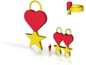 stella cuore set di gioielli bracciali charms gli orecchini i cuori collane stelle 3d print model - Mito3D