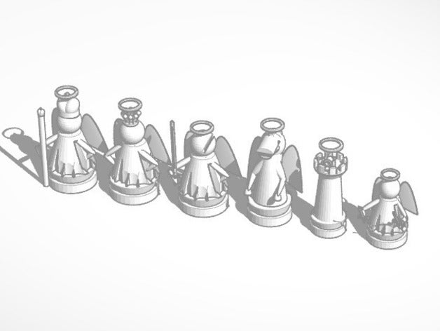 angels vs devils chess set other tinkercad 3D print model - Mito3D