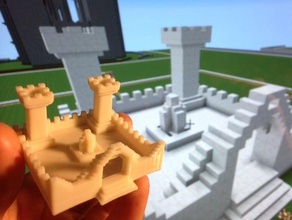 minecraft kale binalar yapılar 3dhubs 3d print model - Mito3D