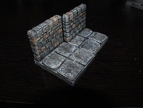 openforge prigione di pietra del bordo mura giocattolo gioco accessori dnd piastrelle miniature pathfinder rpg da tavolo terreno 3d print model - Mito3D