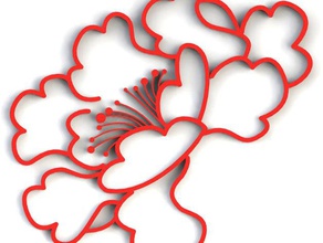 sakura stencil decor chinese new year flower 3d print model - Mito3D