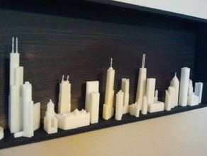 skyline de chicago edifícios estruturas 3d print model - Mito3D