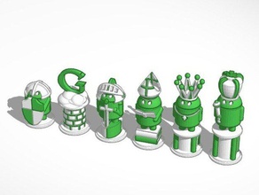 medieval android chess set white other tinkercad 3d print model - Mito3D