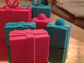 christmas presents playsets bow box gift ribbon stocking tree 3d print model - Mito3D