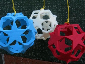 ornament 12 Pentagramme math Kunst openscad 3d print model - Mito3D