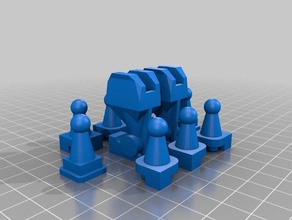 knights pawns action chess 3d print model - Mito3D