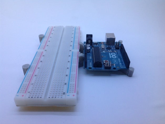 arduino uno grande protoboard titular eletrônica pára-choques holdetr suporte 3D print model - Mito3D