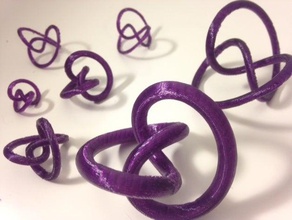 rocking knot math art 3dhubs gift isotopy research 3d print model - Mito3D