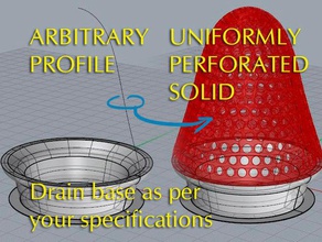 gleichmäßig perforierte Objekte nützlich drainstrainer Beispiel Haushalt Abfluss-Sieb Heuschrecke Wäsche perforation rhino3d 3d print model - Mito3D
