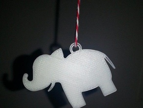 weißer Elefant-Geschenk-tag Dekor Niedlich Dekoration Verschönerung Geschenke hängen besonderes tags 3d print model - Mito3D
