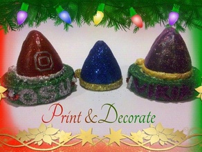 santas sombrero de la navidad decoración 3d personalización co llc elf duende santa 3d print model - Mito3D