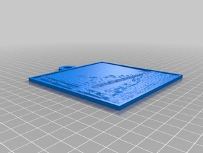 golden gate lithopane 2d a arte personalizado 3d print model - Mito3D