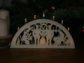 druckbare Kerze arch druckbarer schwibbogen andere Weihnachten xmas 3d print model - Mito3D