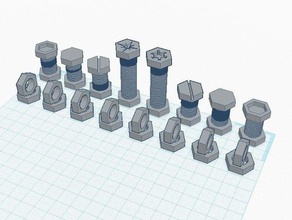 nuts bolts chess set other tinkercad 3d print model - Mito3D