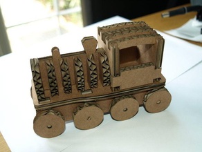 slot together cardboard train other lasercut laser cutter model steam toy 3d print model - Mito3D