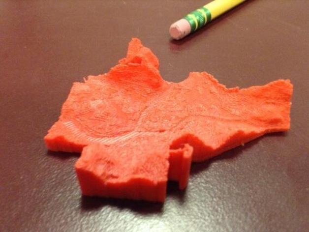 terrain model binghamton ny models dem geography heightmap landscape topographical topography 3D print model - Mito3D