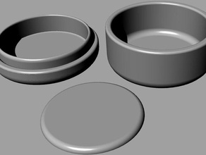 caixa redonda de tampa recipientes cat abrir tardis 3d print model - Mito3D