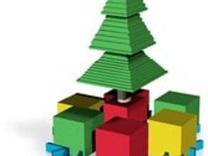partly minecraft christmas tree presents sculptures 3d print model - Mito3D