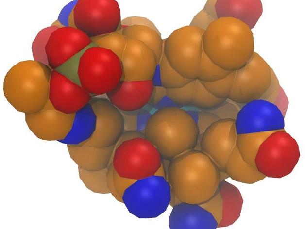 la vitamina b12 biología cobalamina modelo molécula de 3D print model - Mito3D