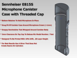 sennheiser e815s microphone canister case audio 3d print model - Mito3D