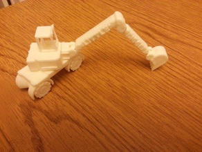 küçük digger mekanik oyuncaklar Noel inşaat ekskavatör hediye oyna önceden monte 3d print model - Mito3D