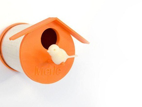 tin can maison des oiseaux plein air jardin abs animal bluebird concepteur de montréal d'orange projet ré samuel bernier l'upcycling pp3dp up 3d print model - Mito3D