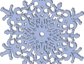 snowflake number 1 decor christmas ornament tree xmas 3d print model - Mito3D