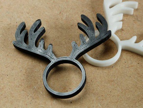 Hirsch ring Ringe anillo Tier caribou Weihnachten cuerno Mode horn navidad Rentiere reno 3d print model - Mito3D