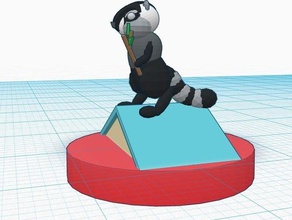 raccoon knightchess animal canadian tinkercad 3d print model - Mito3D