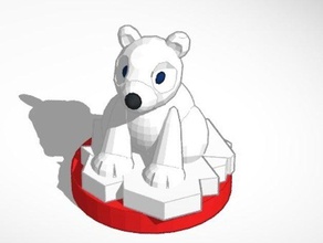 l'ours polaire évêque d'échecs animaux les canadiens tinkercad blanc 3d print model - Mito3D