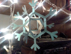 sin embargo, otra forma de copo nieve decoración 2d 3d la tarjeta navidad corte por láser invierno 3d print model - Mito3D