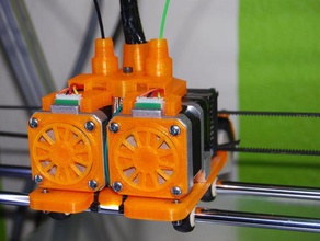 integrated filament duster wiring dual extruder other 3d print model - Mito3D