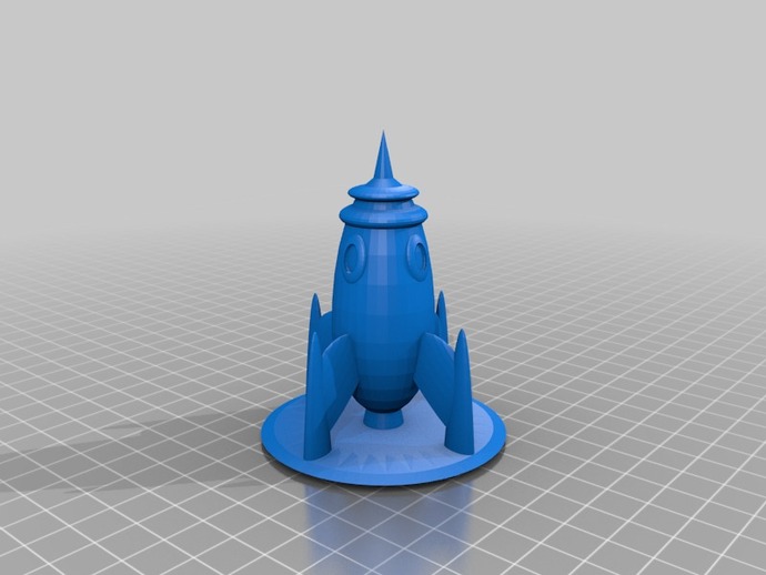 spaceship pudge flying saucer base vehicles 3D print model - Mito3D