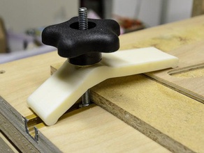 reversable hold-down t-slot tables other bench clamp cnc holder knob mount router wood 3d print model - Mito3D
