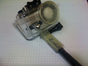 gopro ski-stick mounten andere cam Kamera hdhero pol sketchup 3d print model - Mito3D