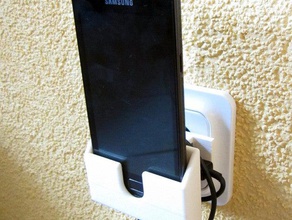 galaxy s2 wall plug holder mobile phone mount 3d print model - Mito3D