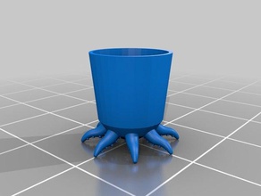 octopot desktop tidy kaplar desk ahtapot dokunaçlar 3d print model - Mito3D
