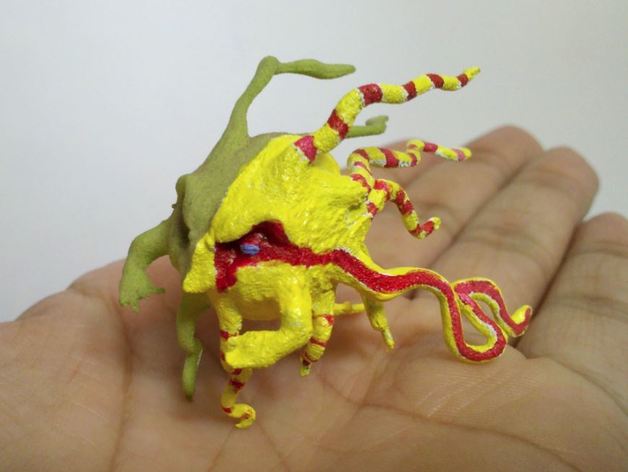 en colère tentacule gars les créatures de la tête monstre 3D print model - Mito3D