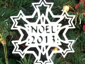 2013 snowflake noel christmas ornament decor 3d print model - Mito3D