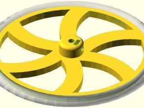parametric robot wheel spiral other 3d curve hub motion motor o-ring openscad reprap spring tire 3d print model - Mito3D