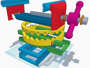 deslice el tornillo de banco la v20 máquina herramientas prensa del taladro hirth conjunta gire tinkercad eje-x eje 3d print model - Mito3D