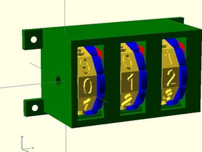 customizable fully parametric thumb-wheel combination lock diy customizer digital useful 3d print model - Mito3D