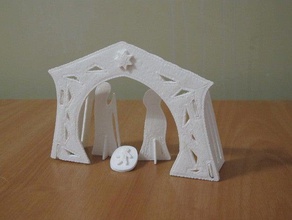 navidad, natividad snap-fit las esculturas de la cuna jesús pesebre 3d print model - Mito3D