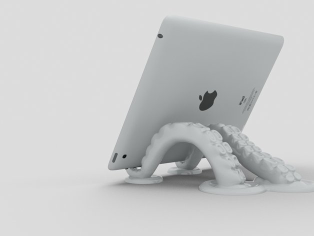 ahtapot tablet iki versiyon dur ipad stand octpus organik dokunaç dokunaçlar 3D print model - Mito3D