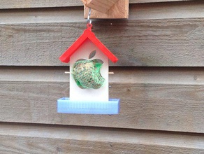 logo apple mangiatoia per uccelli all'aperto giardino bird-alimentatore 3d print model - Mito3D
