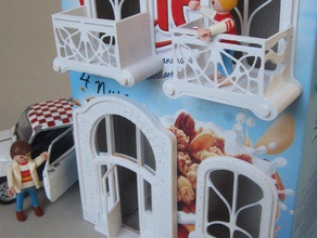 caja de cereal casa estilo art nouveau los edificios estructuras cartón niños lego playmobil reciclaje juguete la upcycling 3d print model - Mito3D