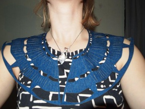 patterned denim collar accessories fashion stupid useless 3d print model - Mito3D
